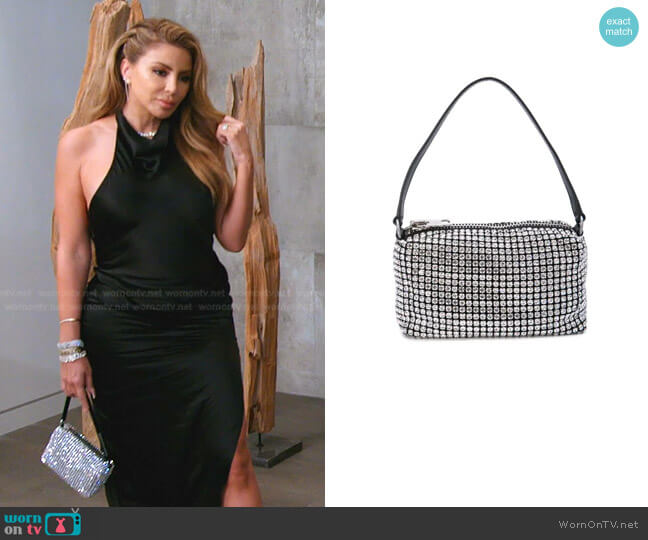 Wangloc Rhinestone-Embellished Clutch Bag by Alexander Wang worn by Larsa Pippen  on The Real Housewives of Miami