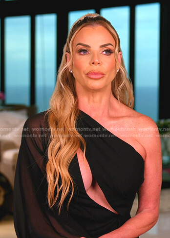 Alexia's black one-shoulder cutout dress on The Real Housewives of Miami