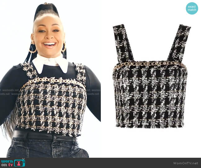 Coralie Frayed Crop Top by Alice + Olivia worn by Raven Baxter (Raven-Symoné) on Ravens Home