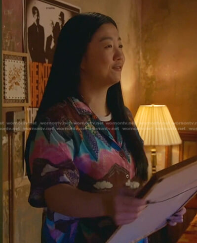 Alice's mixed print shirt on Good Trouble