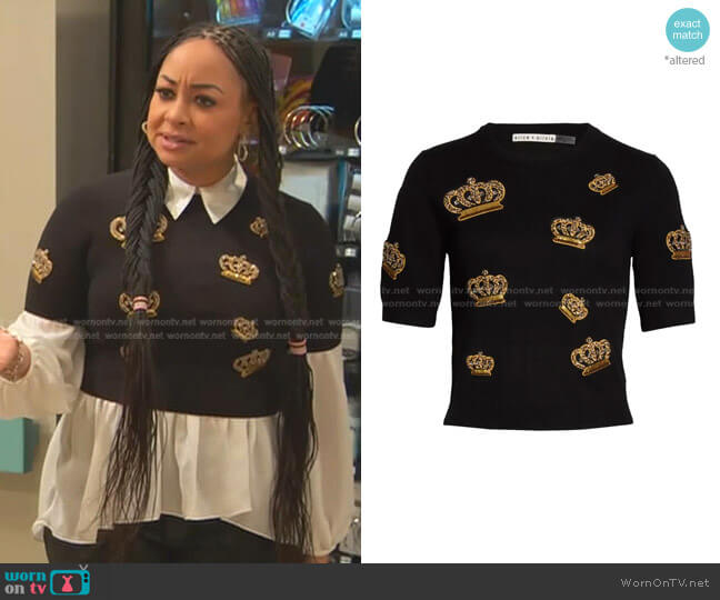Ciara Embroidered Crown Top by Alice + Olivia worn by Raven Baxter (Raven-Symoné) on Ravens Home