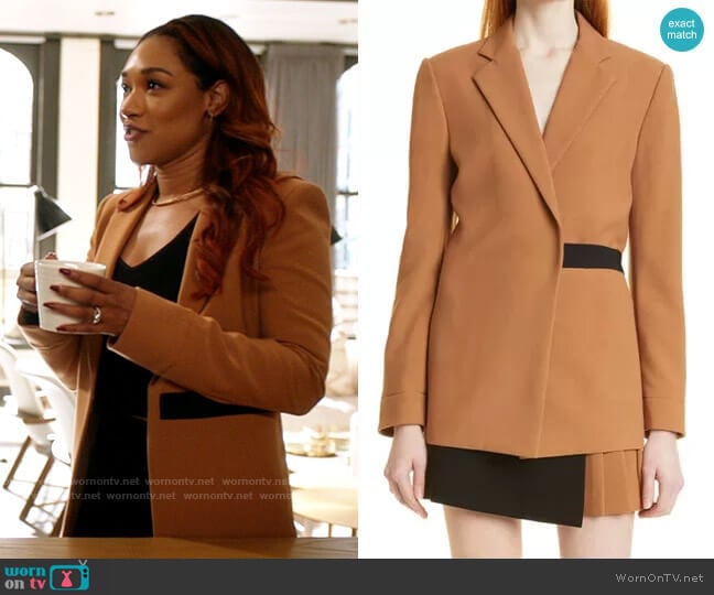 WornOnTV: Iris’s camel blazer with black stripe on The Flash | Candice ...