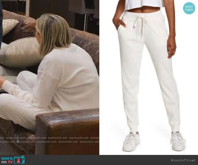 Muse Ribbed High Waist Sweatpants by ALO worn by Gina Kirschenheiter on The Real Housewives of Orange County