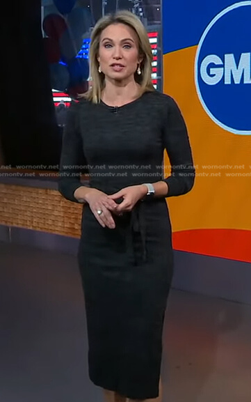 Amy's grey space dye belted dress on Good Morning America