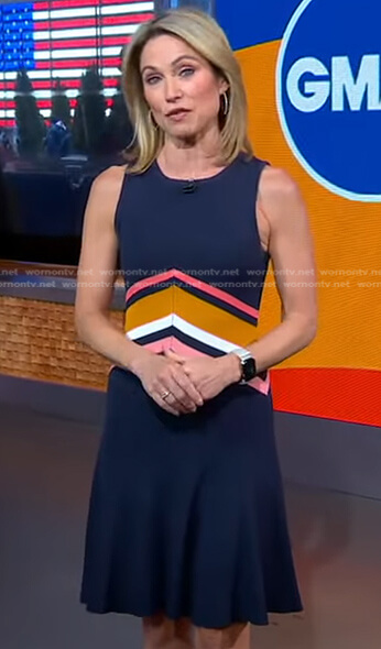 Amy's chevron stripe flare dress on Good Morning America
