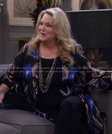 Anna’s black embroidered jacket on Days of our Lives