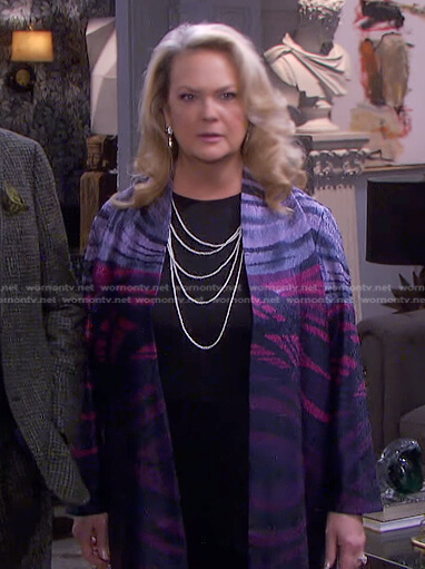 Anna’s purple printed jacket on Days of our Lives