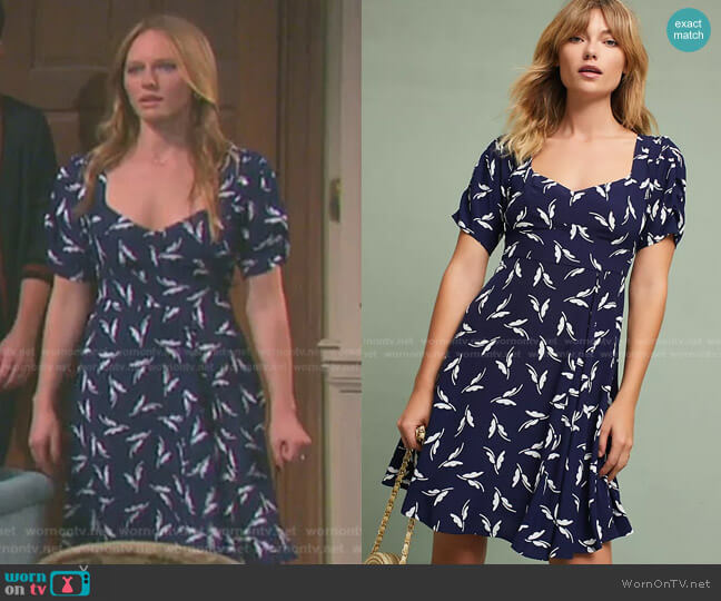 Fern Ruched Dress by Anthropologie worn by Abigail Deveraux (Marci Miller) on Days of our Lives