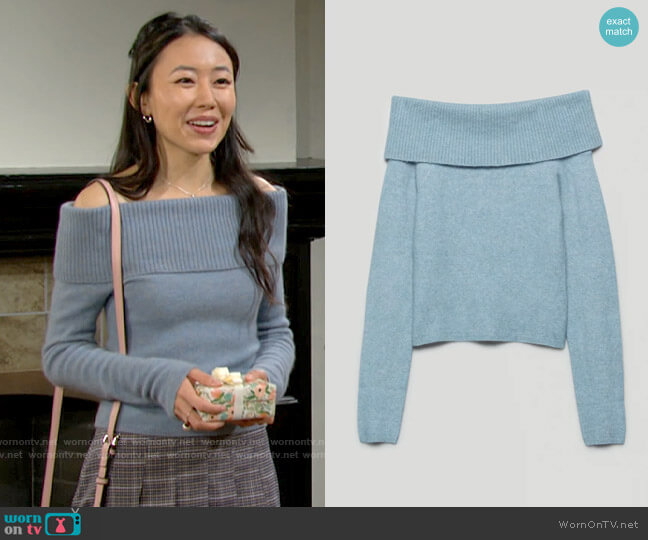 Aritzia Babaton Bustle Sweater worn by Allie Nguyen (Kelsey Wang) on The Young & the Restless