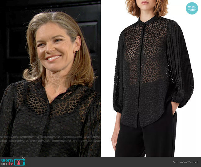 Emporio Armani Heart Pattern Sheer Blouse worn by Diane Jenkins (Susan Walters) on The Young & the Restless