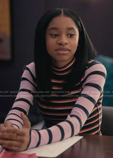 Ashley’s mixed stripe sweater on Bel-Air