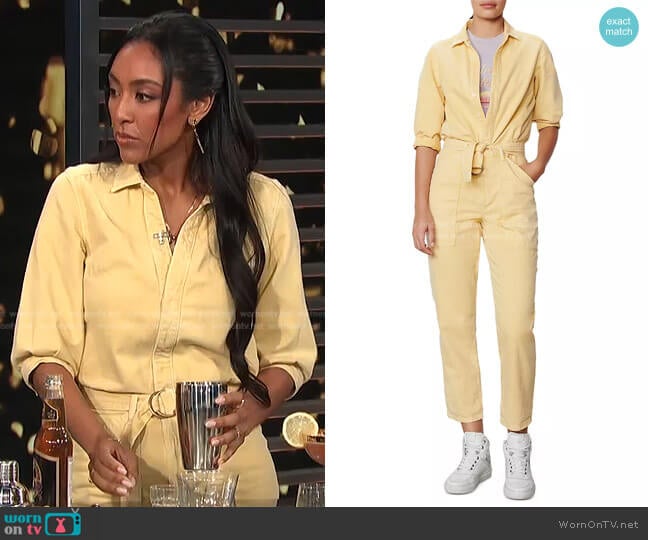 Frida Belted Jumpsuit by Ba&Sh worn by Tayshia Adams on E! News Daily Pop