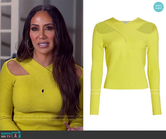 Hazel Metallic Sweater by Bailey 44 worn by Melissa Gorga on The Real Housewives of New Jersey