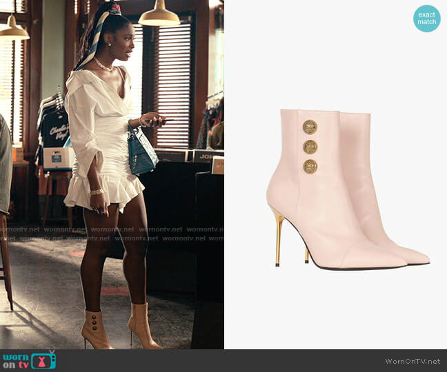 Balmain Roni Ankle Boot worn by Hilary Banks (Coco Jones) on Bel-Air