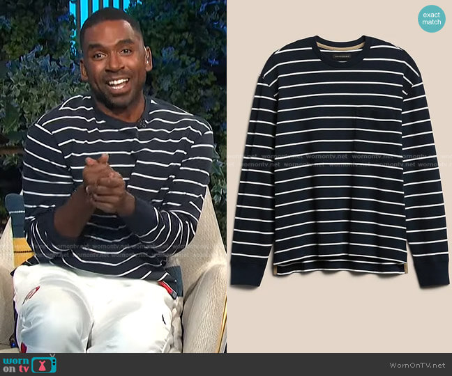 Heavyweight Cotton T-Shirt by Banana Republic worn by Justin Sylvester on E! News