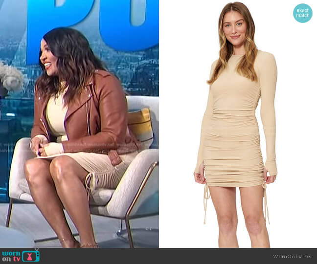 Sofia Richie Long-Sleeve Ruched Bodycon Dress by Bar lll worn by Kym Whitley on E! News