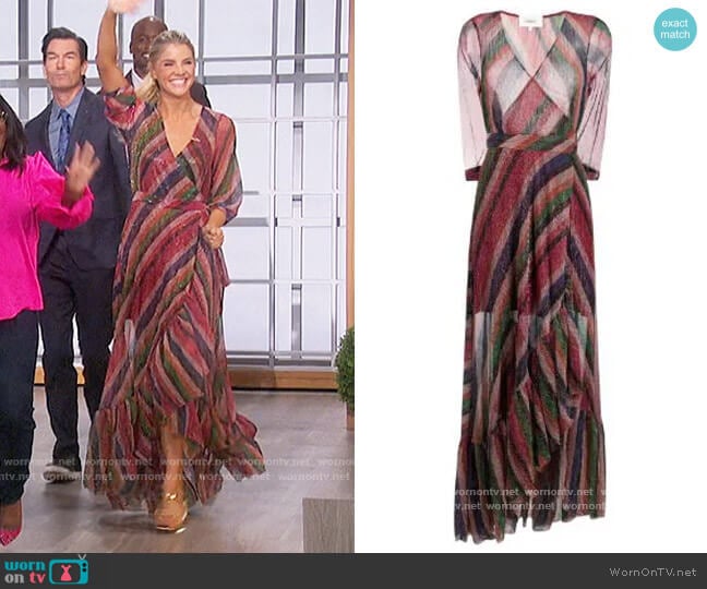 Madison Stripe Print Dress by Ba&sh worn by Amanda Kloots on The Talk