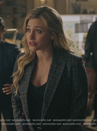 Betty's blue plaid double breasted blazer on Riverdale