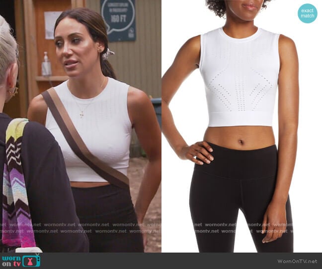 Infinity Crop Tank by Blanc Noir worn by Melissa Gorga on The Real Housewives of New Jersey