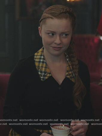 Britta's plaid contrast polo dress on Riverdale