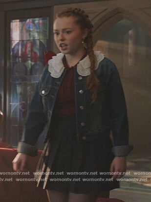 Britta’s lace collar denim jacket on Riverdale