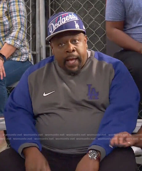 Nike LA Dodgers Blue Baseball Jersey worn by Malcolm (Sheaun McKinney) as  seen in The Neighborhood (S04E14)