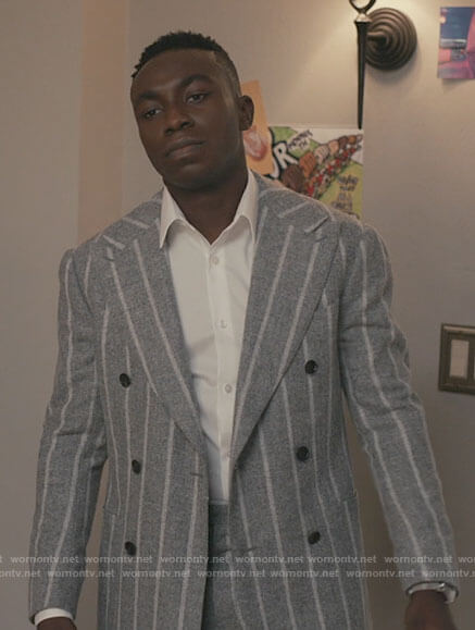 Carlton's grey striped suit on Bel-Air