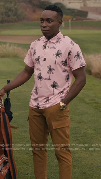 Carlton's pink palm tree polo shirt and cargo pants on Bel-Air