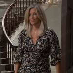 Carly’s black floral print dress on General Hospital