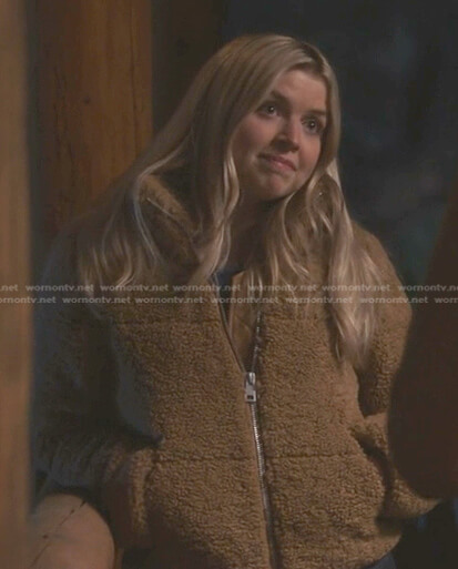 Charlotte's brown sherpa jacket on Greys Anatomy