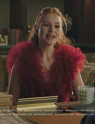 Cheryl's red tulle ruffle top on Riverdale