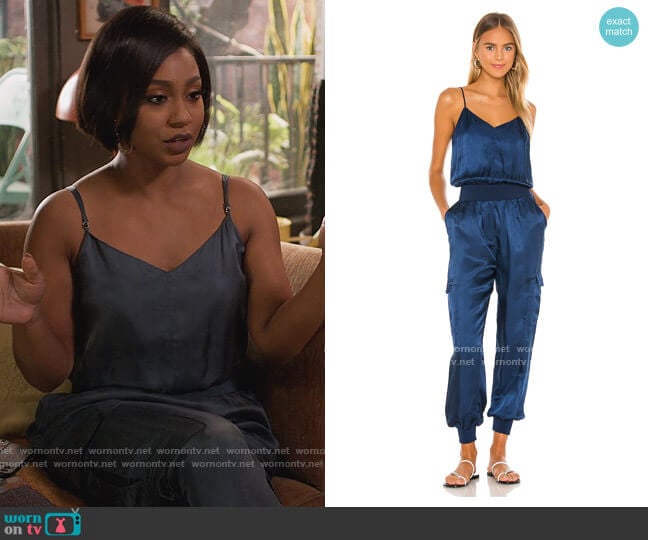 Twill Amia Jumpsuit by Cinq a Sept worn by JoJo (Tetona Jackson) on Home Economics