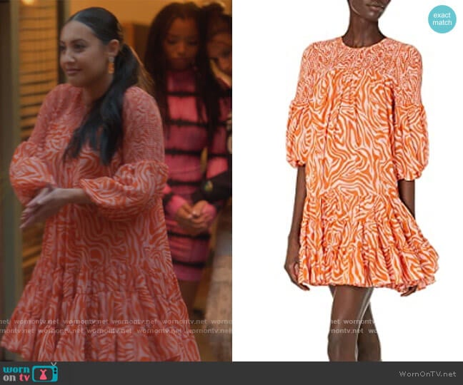 Billowed Sleeve Rika Dress by Cinq a Sept worn by Ana Torres (Francia Raisa) on Grown-ish