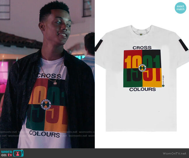 Cross Colours 1991 Graphic Crewneck Tee worn by Will Smith (Jabari Banks) on Bel-Air