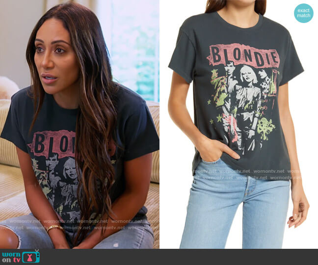 Blondie Sunday Girl Cotton Graphic Tee by Day Dreamer worn by Melissa Gorga  on The Real Housewives of New Jersey