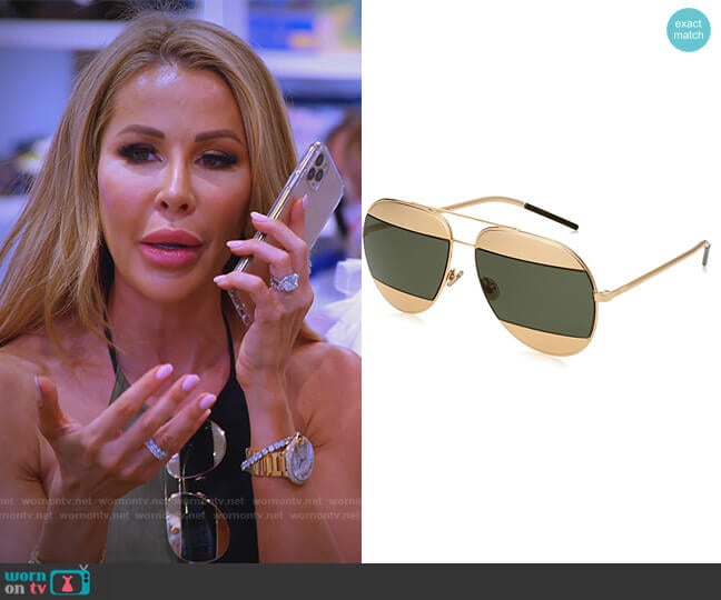 Split Sunglasses by Dior worn by Lisa Hochstein (Lisa Hochstein) on The Real Housewives of Miami