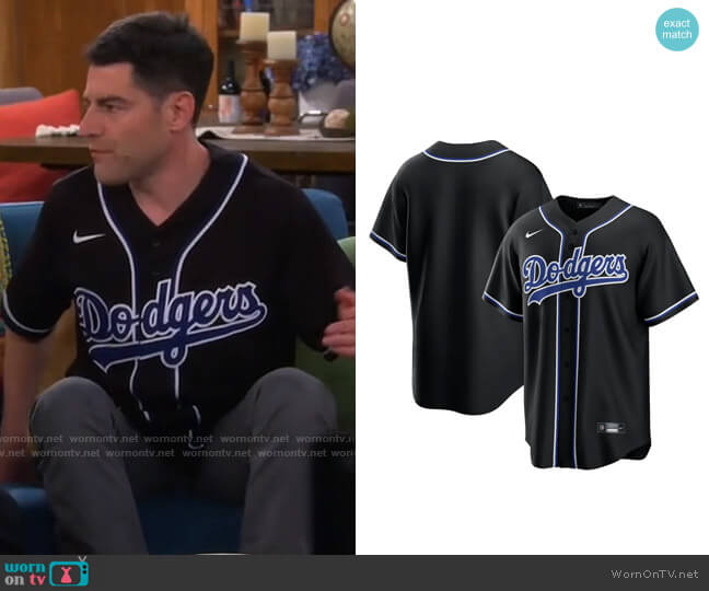 Los Angeles Dodgers Official Blank Replica Jersey worn by Dave Johnson (Max Greenfield) on The Neighborhood
