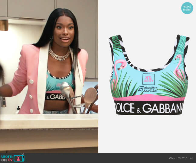 WornOnTV: Hilary's pink blazer and printed sports bra on Bel-Air, Coco  Jones