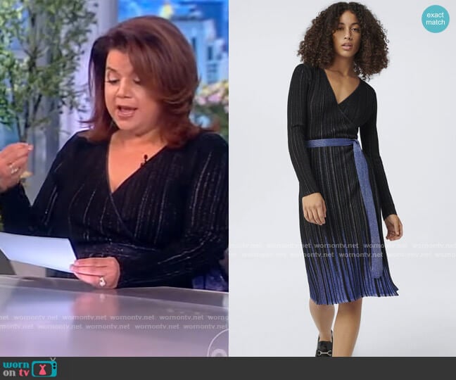 Denver Knit Wrap Dress by Diane von Furstenberg worn by Ana Navarro on The View