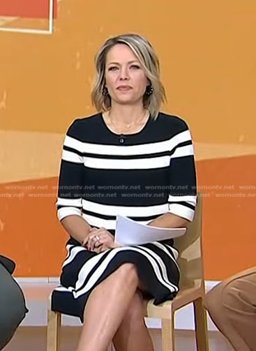 Dylan’s striped elbow-sleeve dress on Today