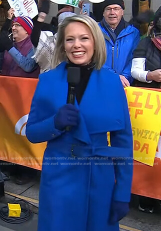 Dylan’s blue wrap coat on Today