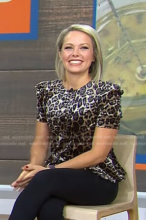 Dylan’s leopard velvet top on Today