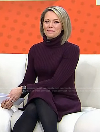 Dylan’s burgundy turtleneck sweater dress on Today