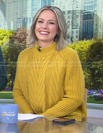 Dylan’s yellow cable knit sweater on Today