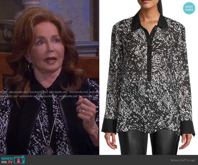 Silk Abstract Print Shirt by Elie Tahari worn by Maggie Horton (Suzanne Rogers) on Days of our Lives