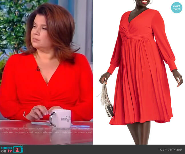 WornOnTV: Ana's red twist front dress on The View, Ana Navarro