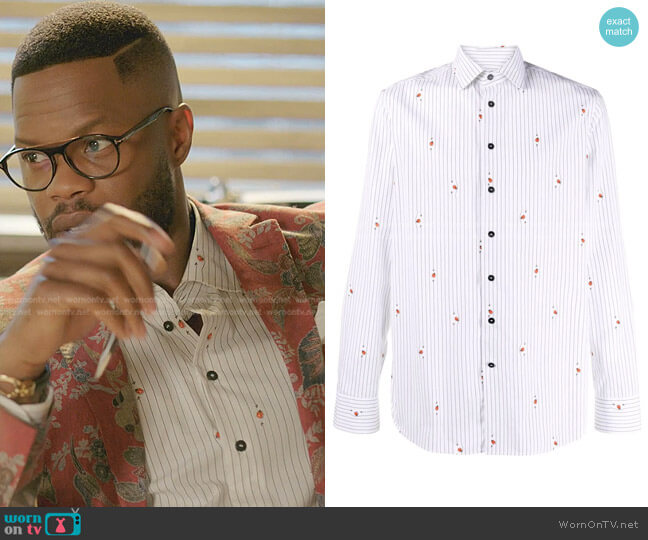 Striped Lady Bug shirt by Etro worn by Jeff Colby (Sam Adegoke) on Dynasty