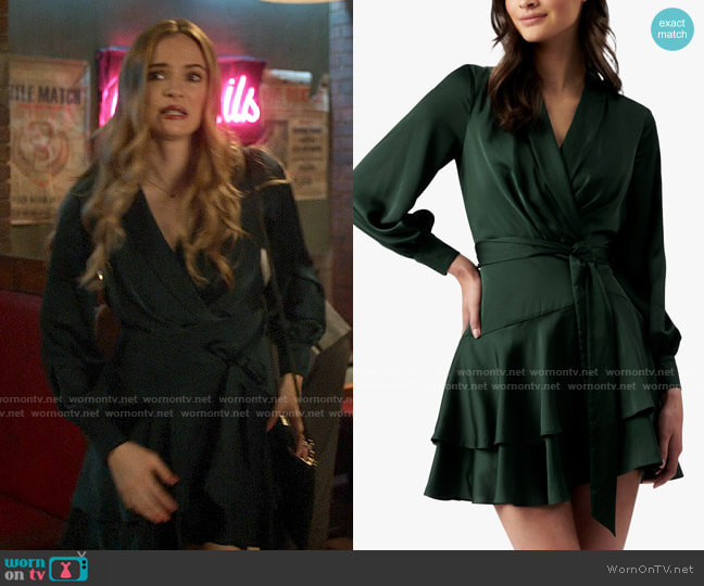 WornOnTV: Caitlin’s dark green satin wrap dress on The Flash | Danielle ...