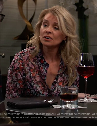 Felicia's floral print blouse on General Hospital