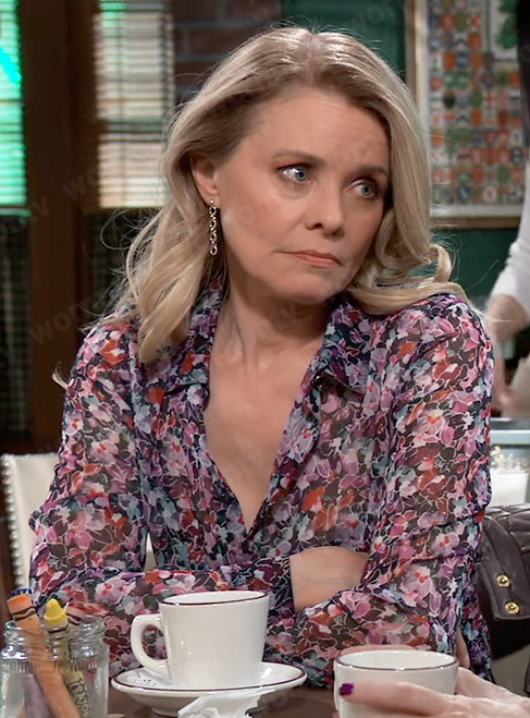 Felicia’s floral print blouse on General Hospital